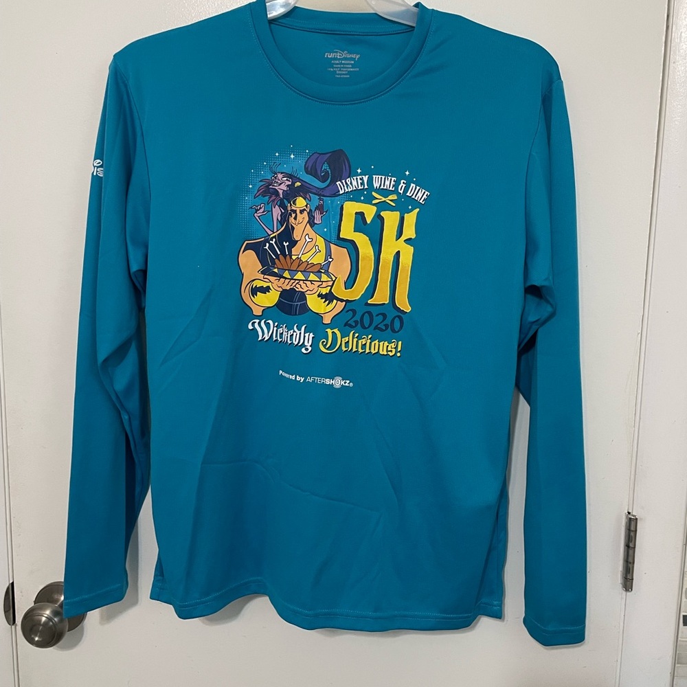 Run Disney 2020 Wine & Dine 5K Long sleeve Mesh knit Shirt wickedly Delicious M